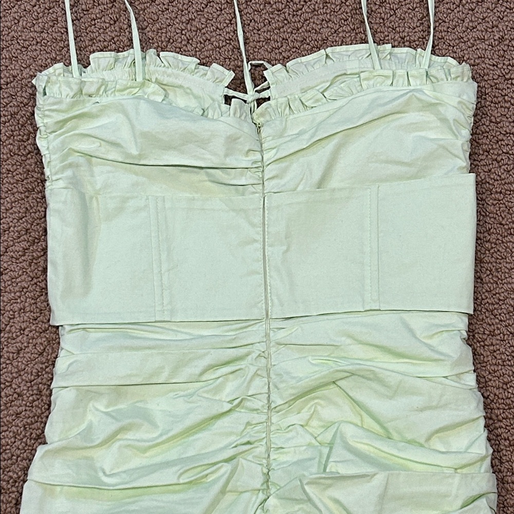 Oh Polly Sunshine Retreat Strappy Corset Mini Dress size 2 Lime Green Bodycon - Picture 8 of 16